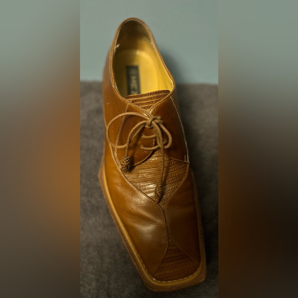 Mezlan Mens Lizard Oxford Shoes in Brown! - Picture 8 of 11